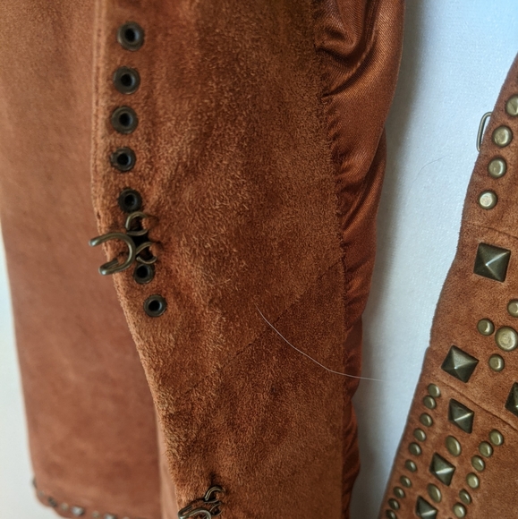 VTG C Concept Studded Suede Leather Jacket SZ 14 - Picture 5 of 12
